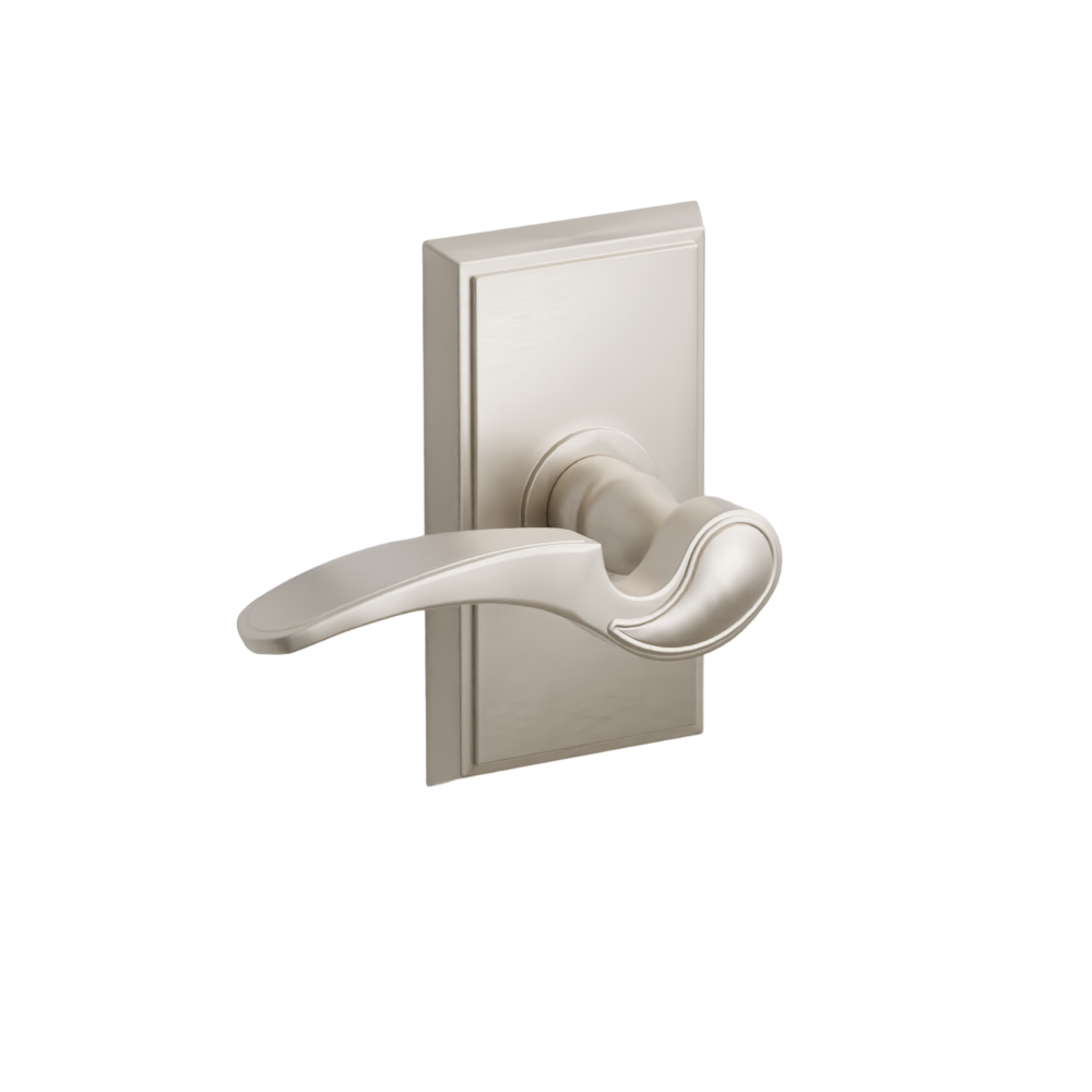 Emtek Door Handle - Coventry Lever Rectangular Rosette - Designer Brass