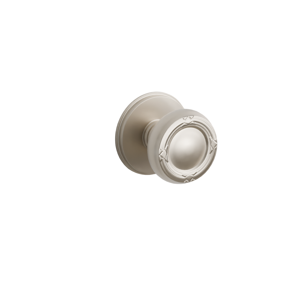 Emtek Door Handle - Ribbon & Reed Knob Watford Rosette - Designer Brass