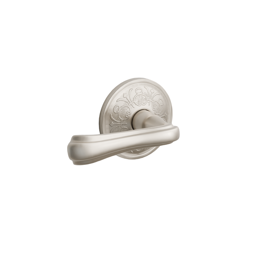 Emtek Door Handle - Wembley Lever Lancaster Rosette - Designer Brass