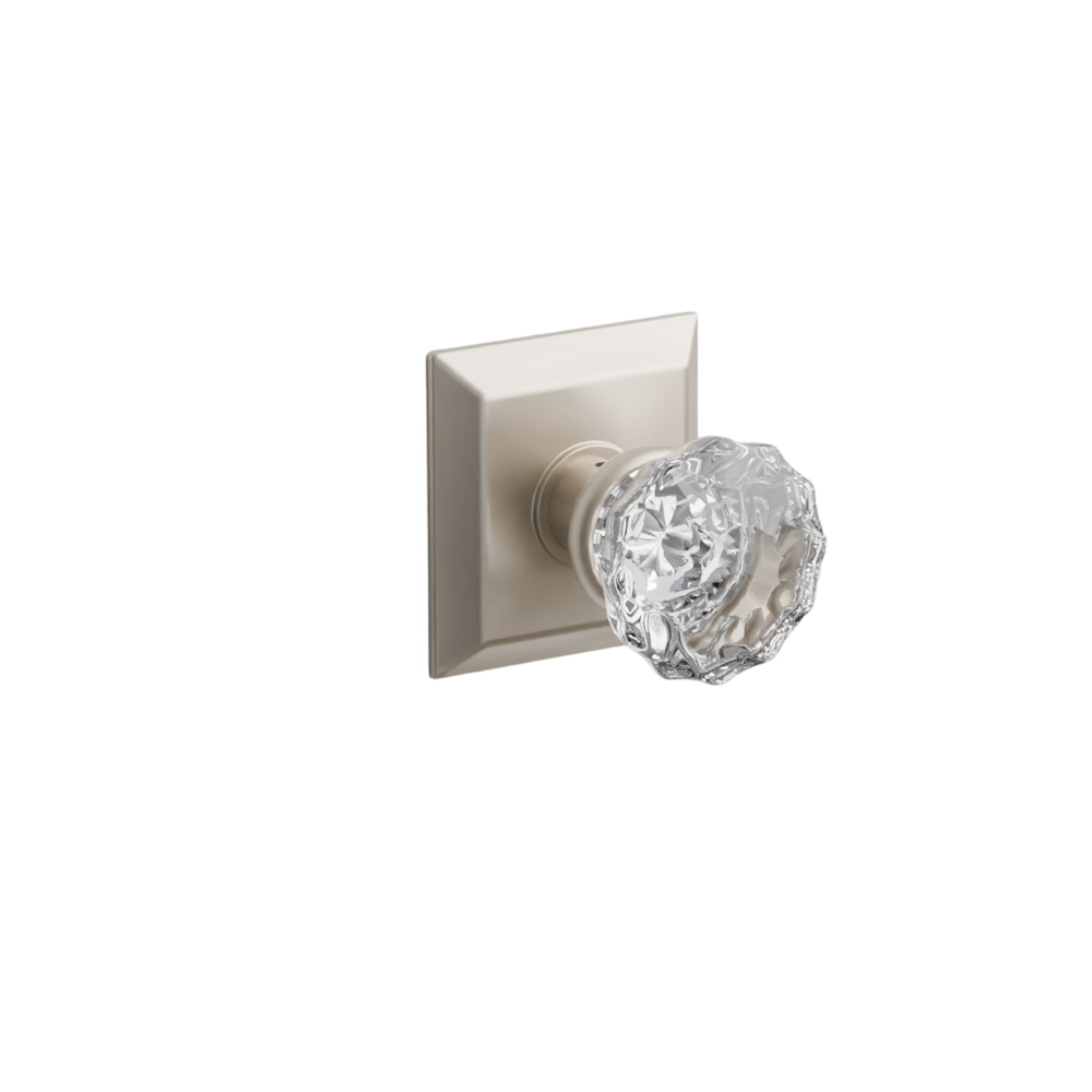 Emtek Door Handle - Astoria Knob Quincy Rosette - Glass
