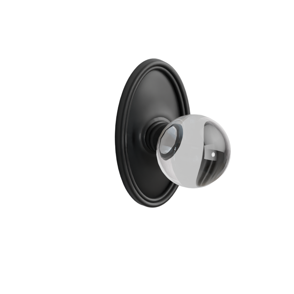 Emtek Door Handle - Bristol Knob Oval Rosette - Glass