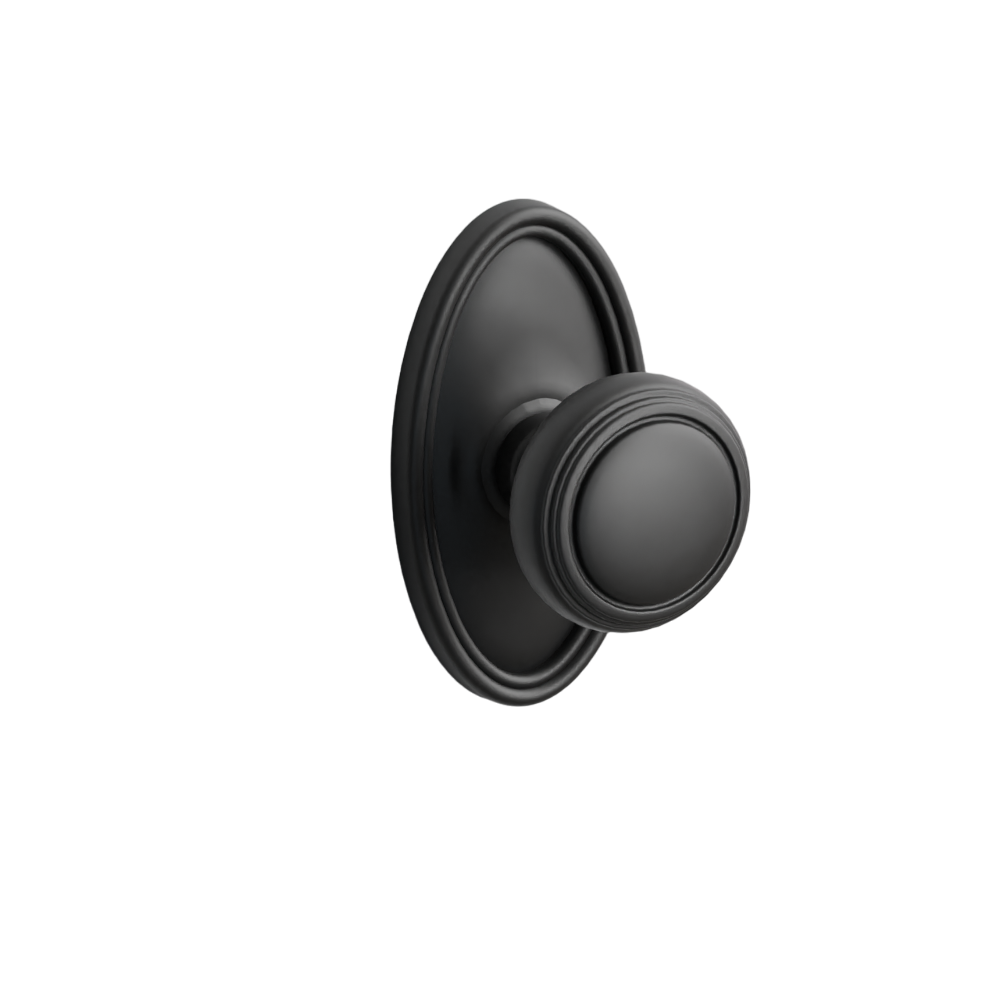 Emtek Door Handle - Norwich Knob Oval Rosette - Classic Brass