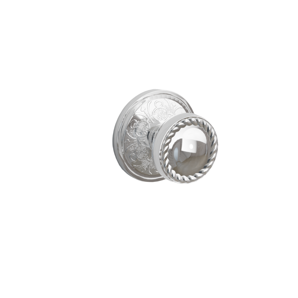 Emtek Door Handle - Rope Knob Lancaster Rosette - Designer Brass