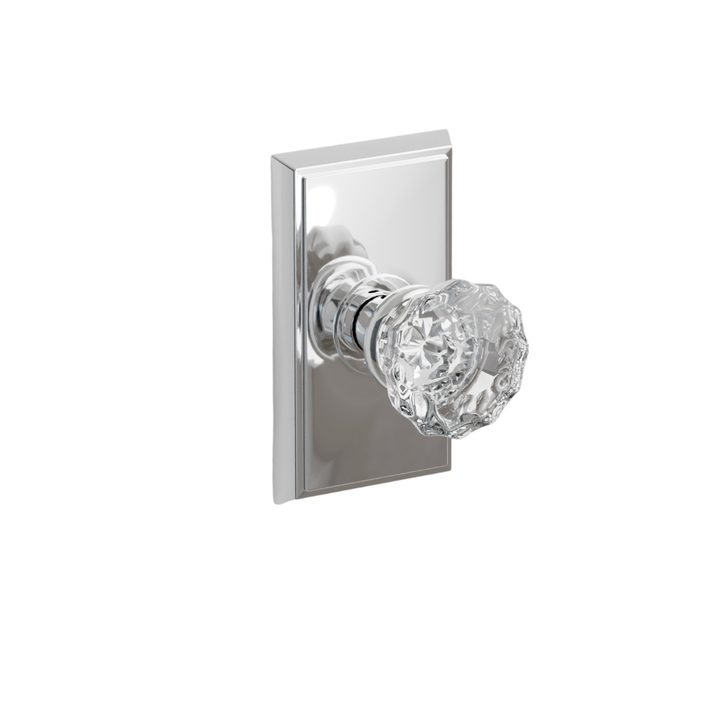 Emtek Door Handle - Astoria Knob Rectangular Rosette - Glass