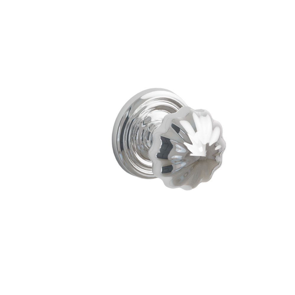 Emtek Door Handle - Melon Knob Regular Rosette - Classic Brass