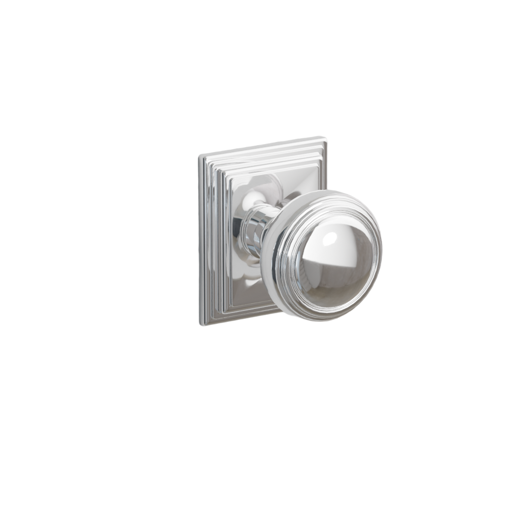 Emtek Door Handle - Norwich Knob Wilshire Rosette - Classic Brass