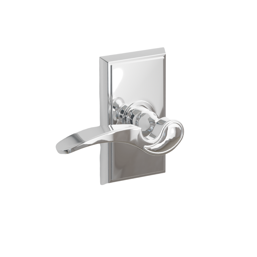 Emtek Door Handle - Coventry Lever Rectangular Rosette - Designer Brass