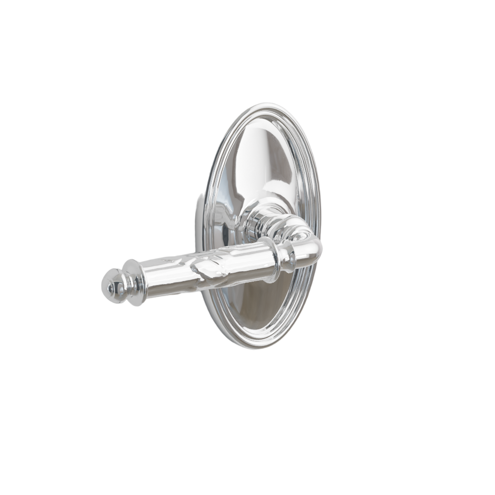Emtek Door Handle - Ribbon & Reed Lever Oval Rosette - Designer Brass