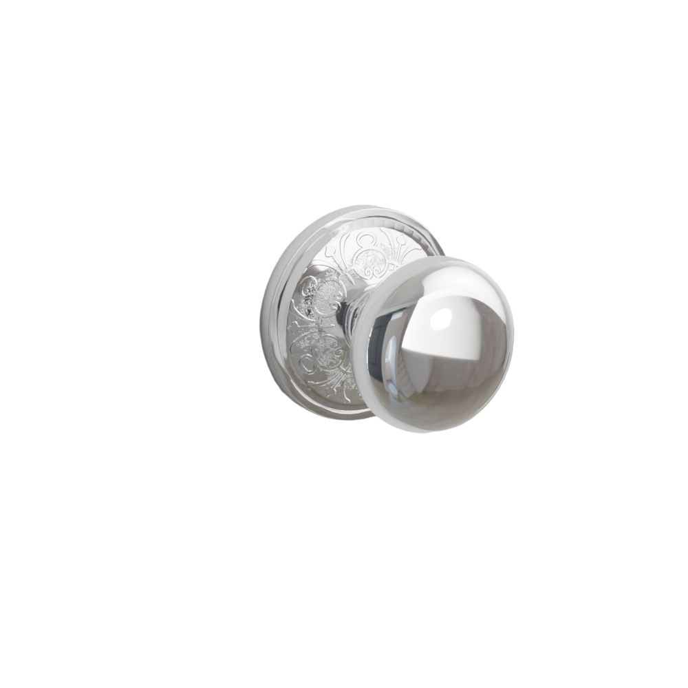 Emtek Door Handle - Providence Knob Lancaster Rosette - Classic Brass