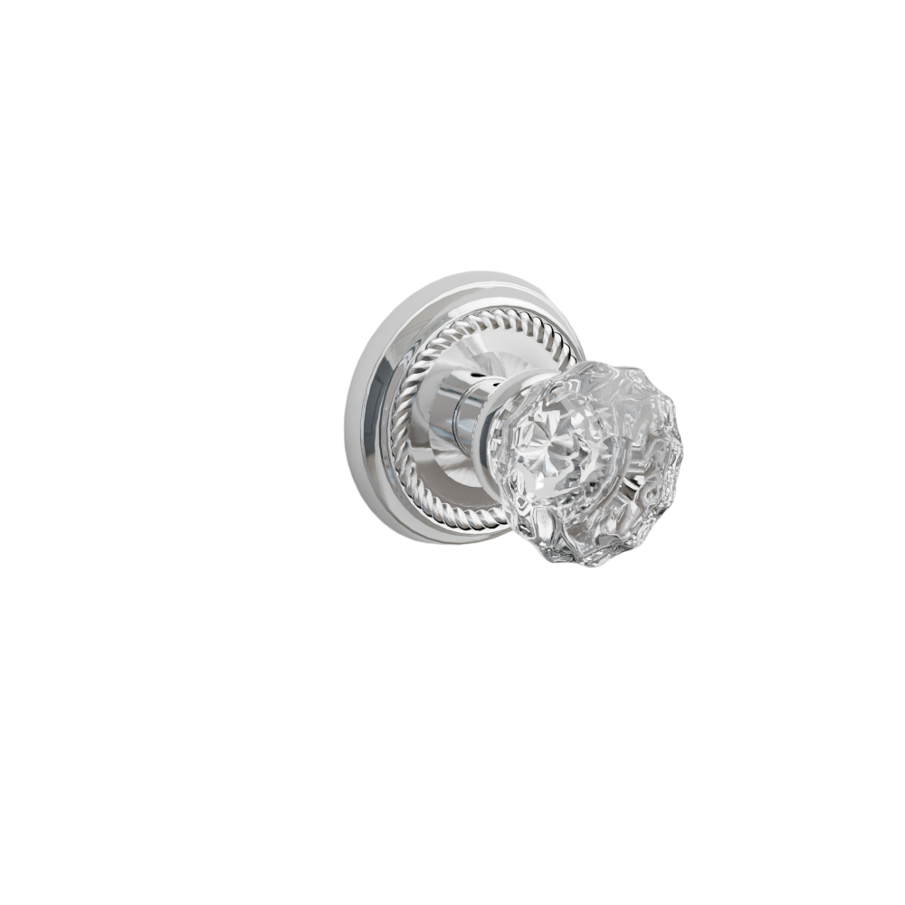 Emtek Door Handle - Astoria Knob Rope Rosette - Glass