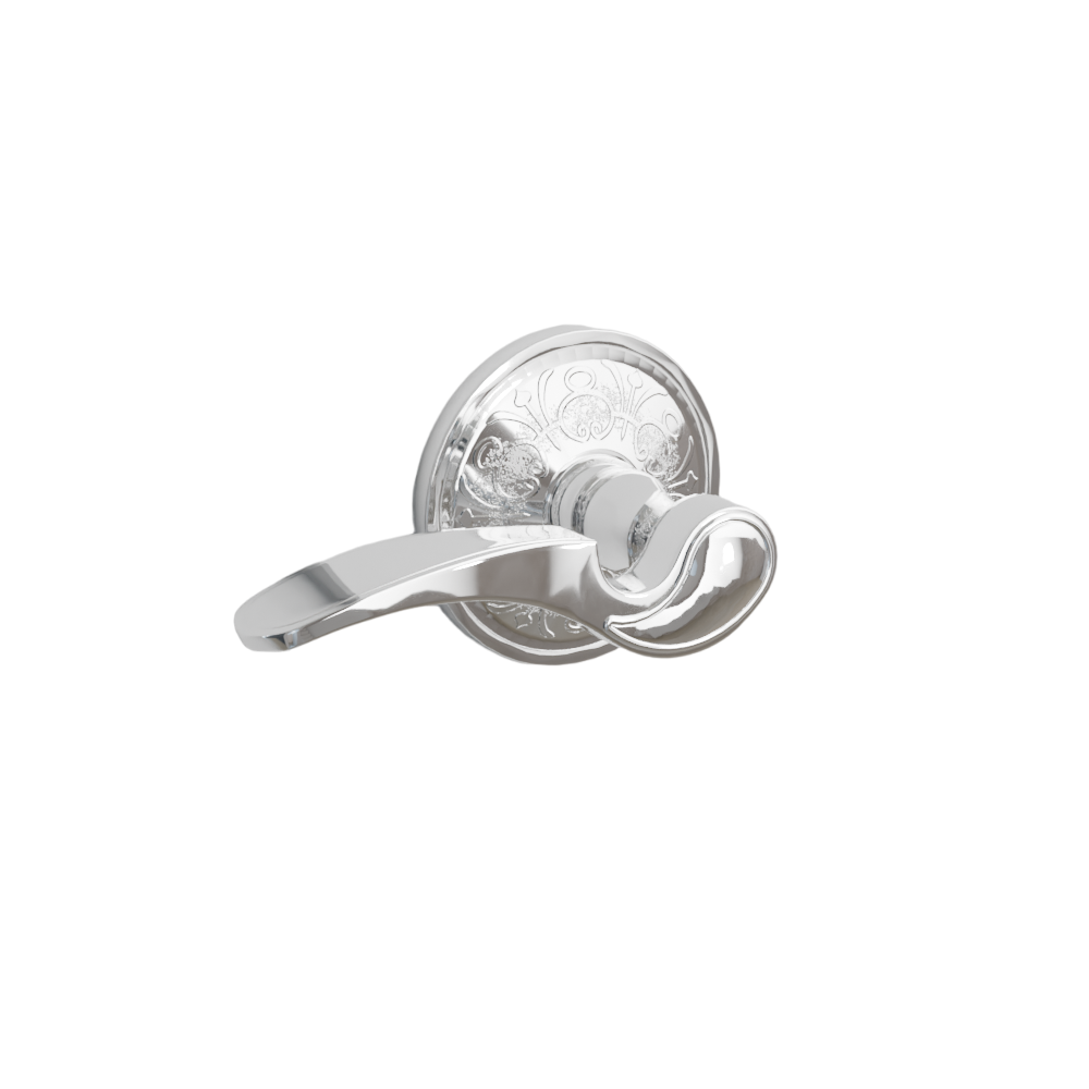 Emtek Door Handle - Coventry Lever Lancaster Rosette - Designer Brass