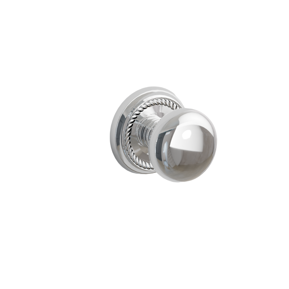 Emtek Door Handle - Providence Knob Rope Rosette - Classic Brass