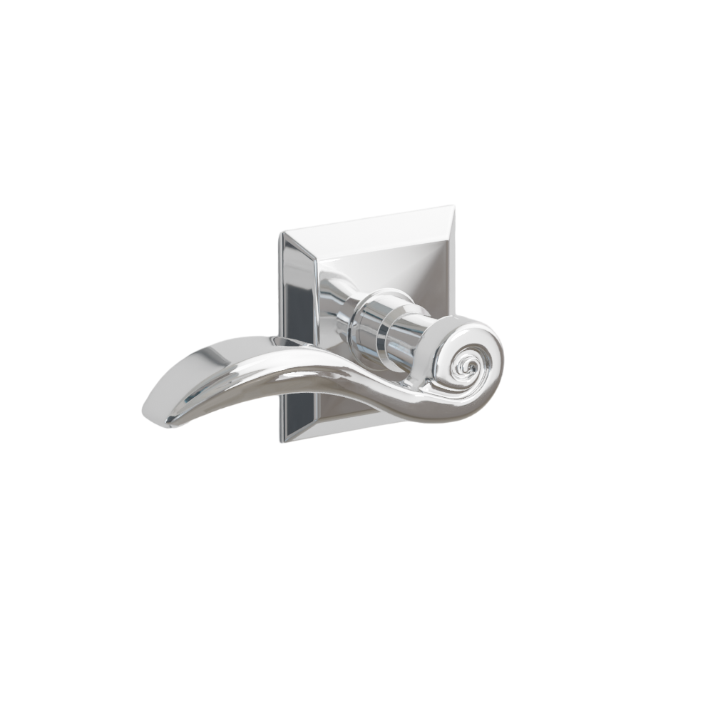 Emtek Door Handle - Elan Lever Quincy Rosette - Designer Brass