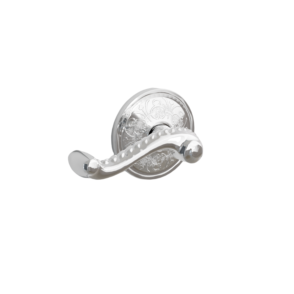 Emtek Door Handle - Rope Lever Lancaster Rosette - Designer Brass
