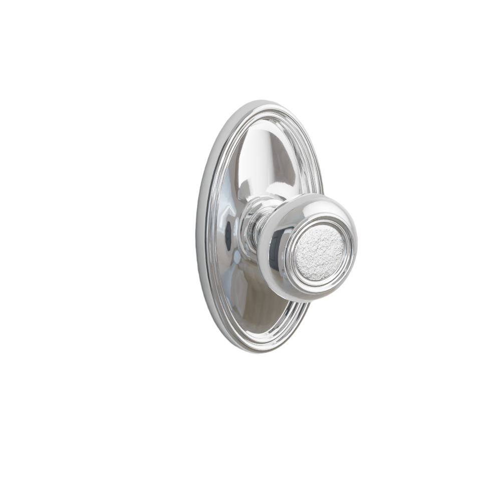 Emtek Door Handle - Belmont Knob Oval Rosette - Designer Brass
