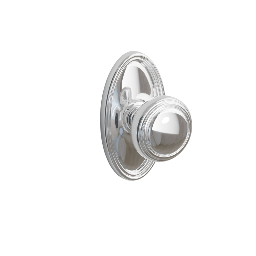 Emtek Door Handle - Norwich Knob Oval Rosette - Classic Brass