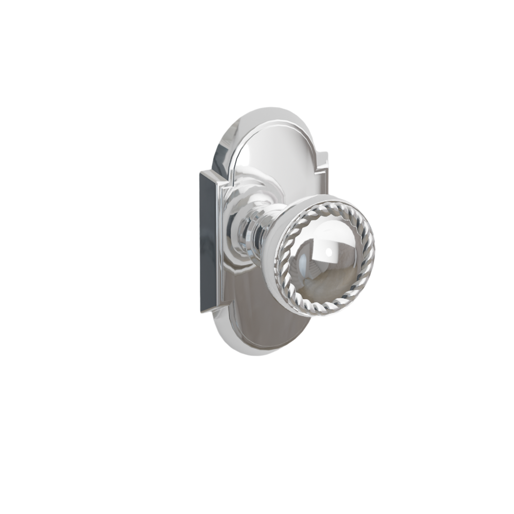 Emtek Door Handle - Rope Knob #8 Rosette - Designer Brass