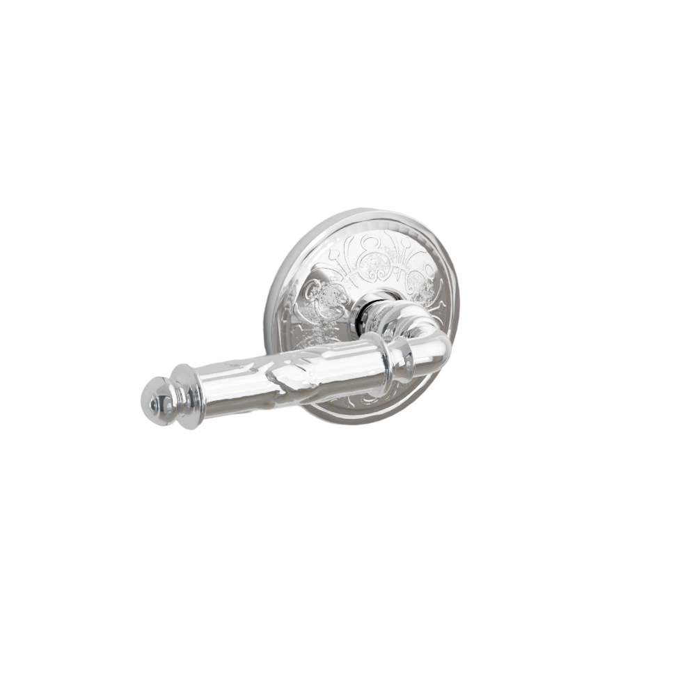 Emtek Door Handle - Ribbon & Reed Lever Lancaster Rosette - Designer Brass
