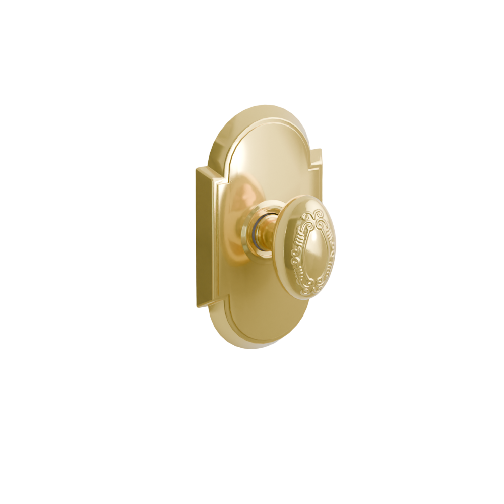 Emtek Door Handle - Victoria Knob #8 Rosette - Designer Brass