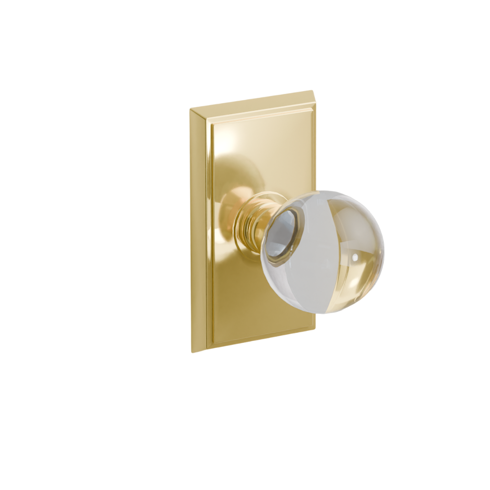 Emtek Door Handle - Bristol Knob Rectangular Rosette - Glass