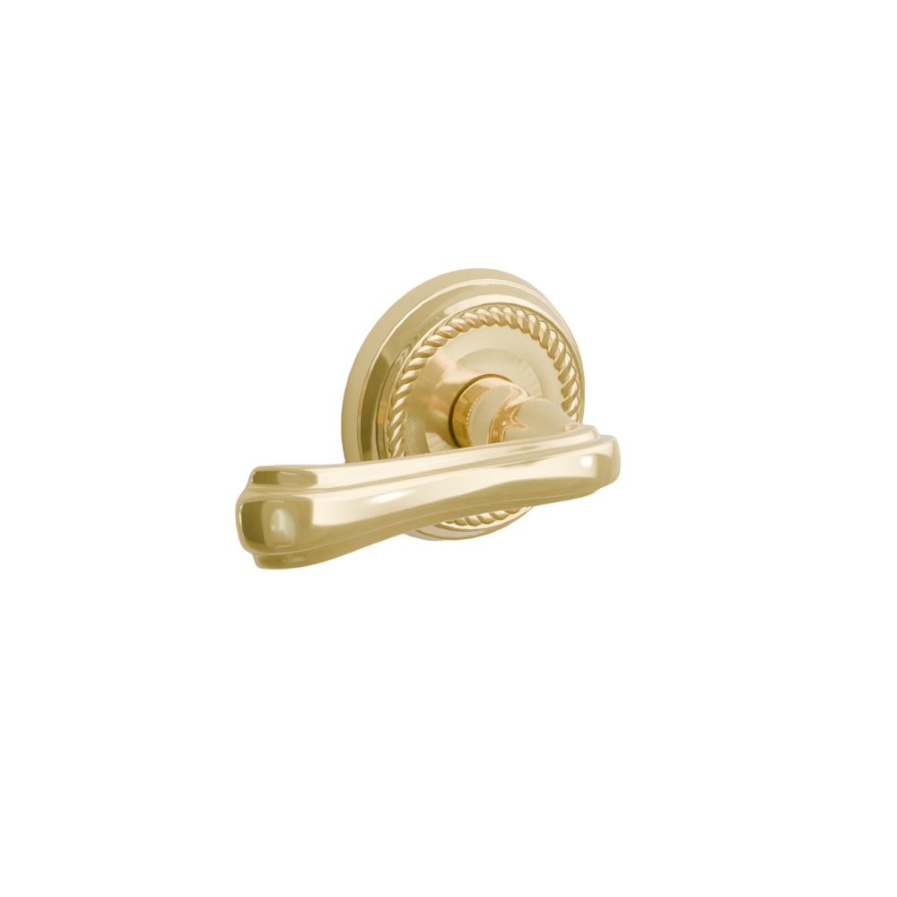Emtek Door Handle - Wembley Lever Rope Rosette - Designer Brass