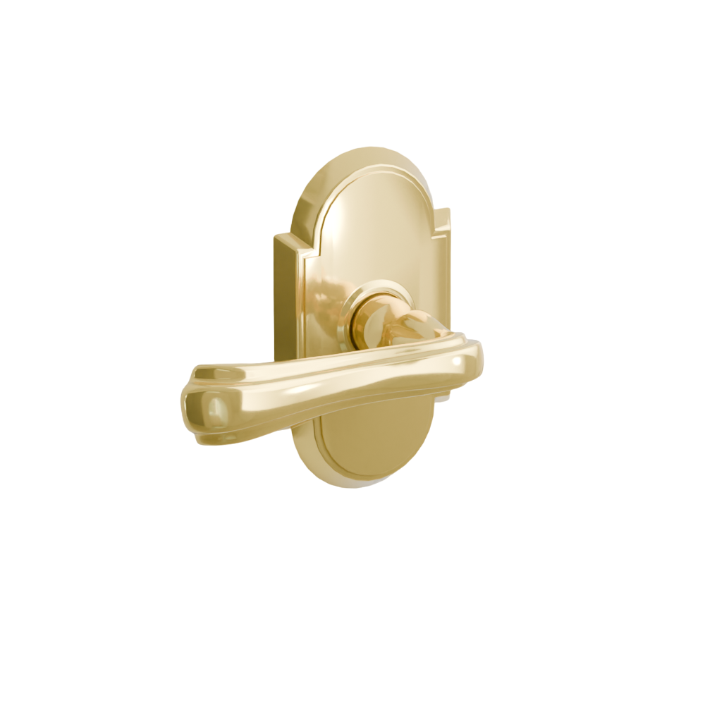 Emtek Door Handle - Wembley Lever #8 Rosette - Designer Brass