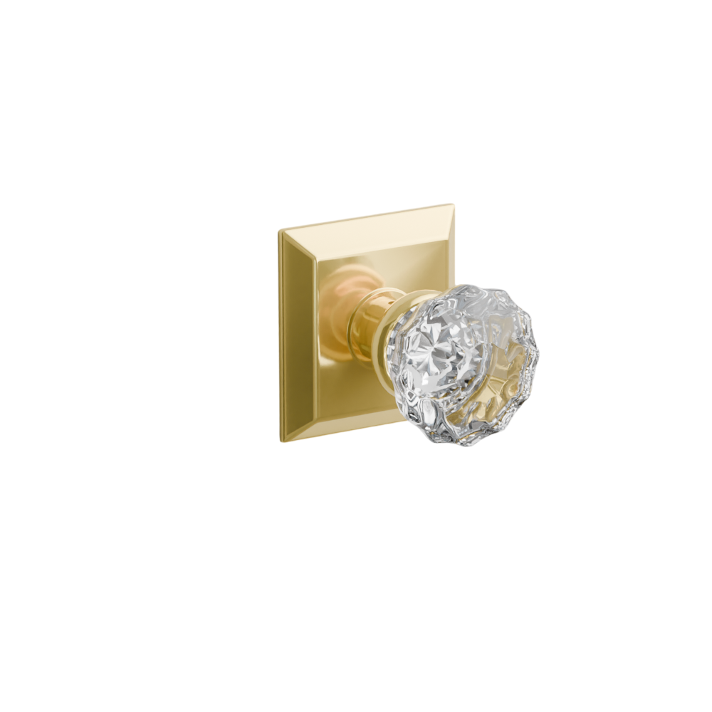 Emtek Door Handle - Astoria Knob Quincy Rosette - Glass