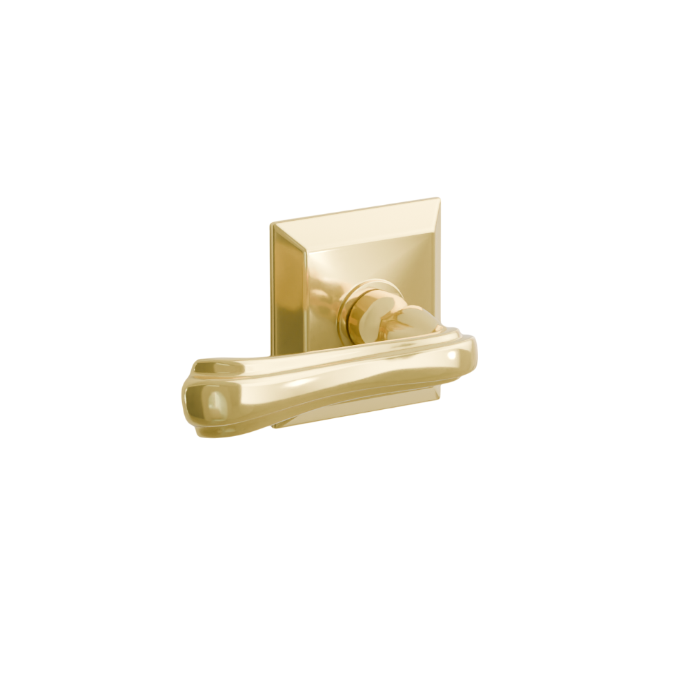 Emtek Door Handle - Wembley Lever Quincy Rosette - Designer Brass