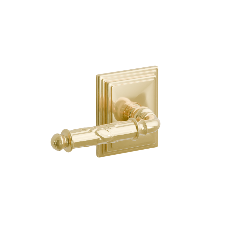 Emtek Door Handle - Ribbon & Reed Lever Wilshire Rosette - Designer Brass