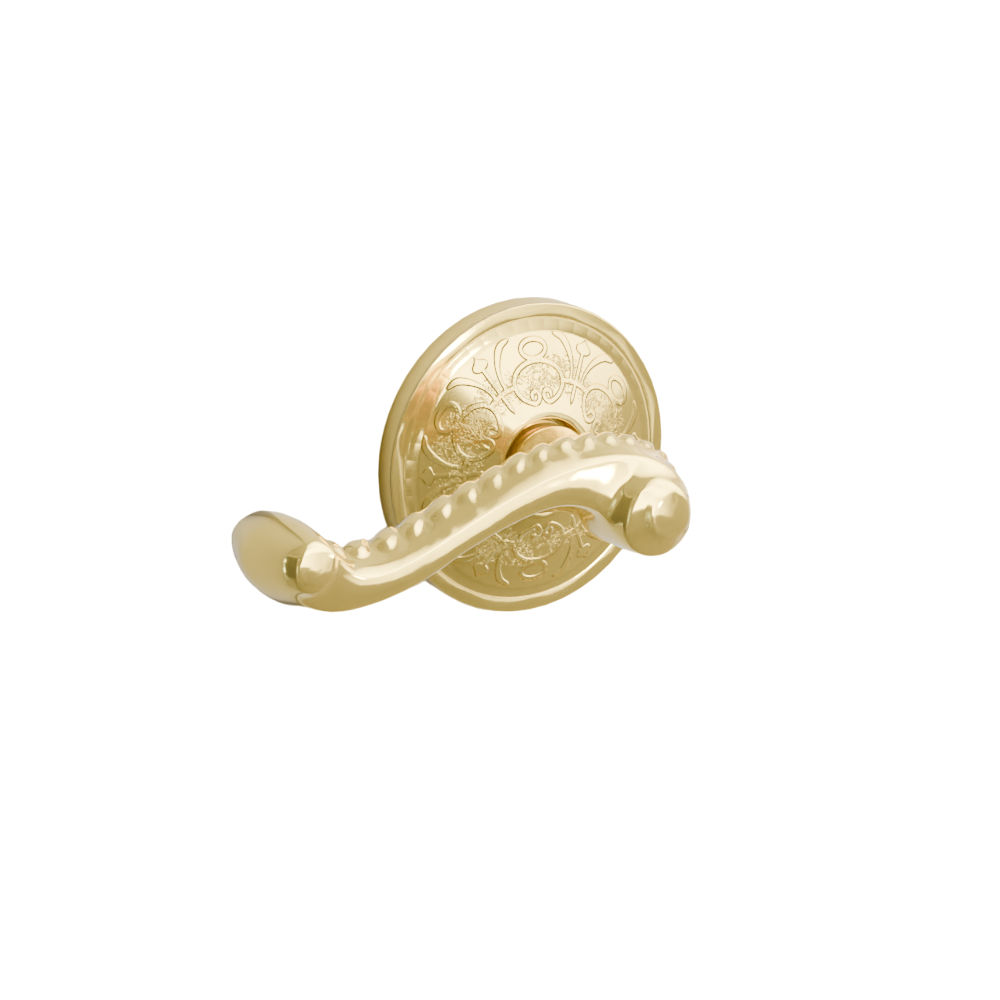 Emtek Door Handle - Rope Lever Lancaster Rosette - Designer Brass