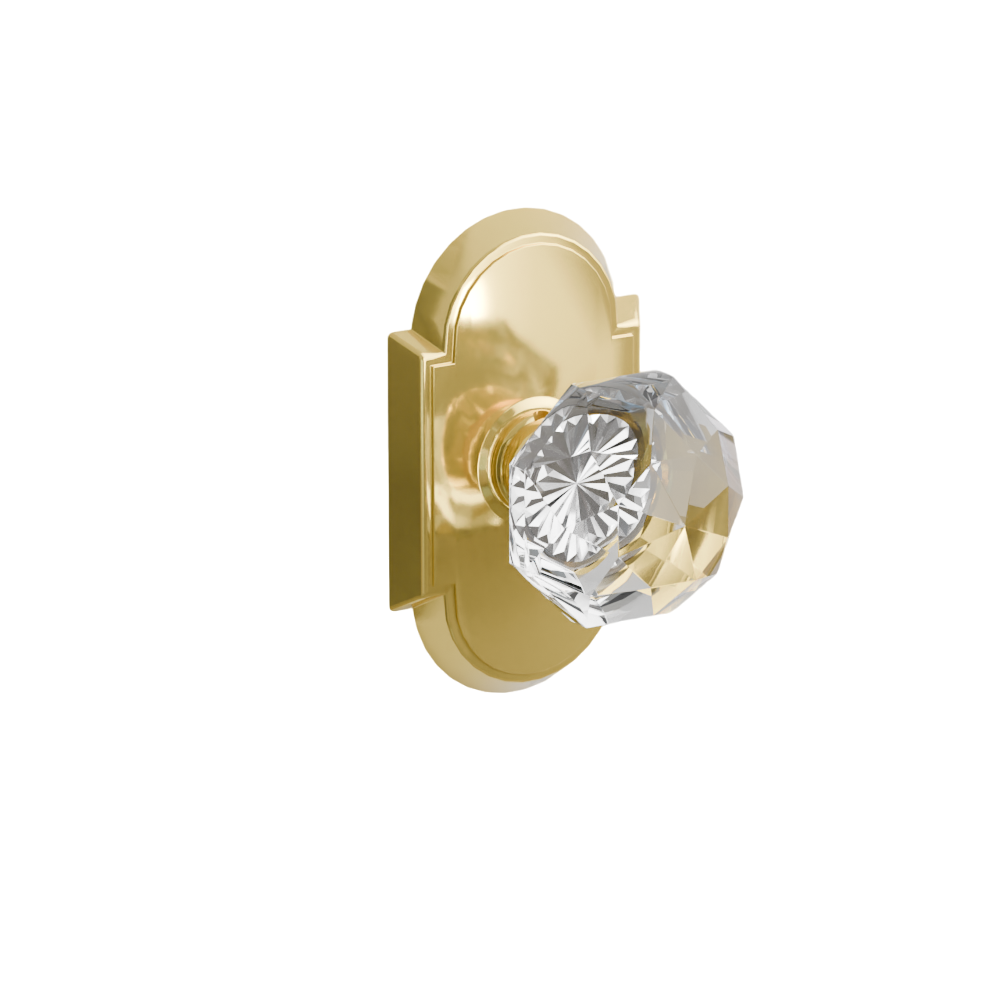 Emtek Door Handle - Diamond Knob #8 Rosette - Glass