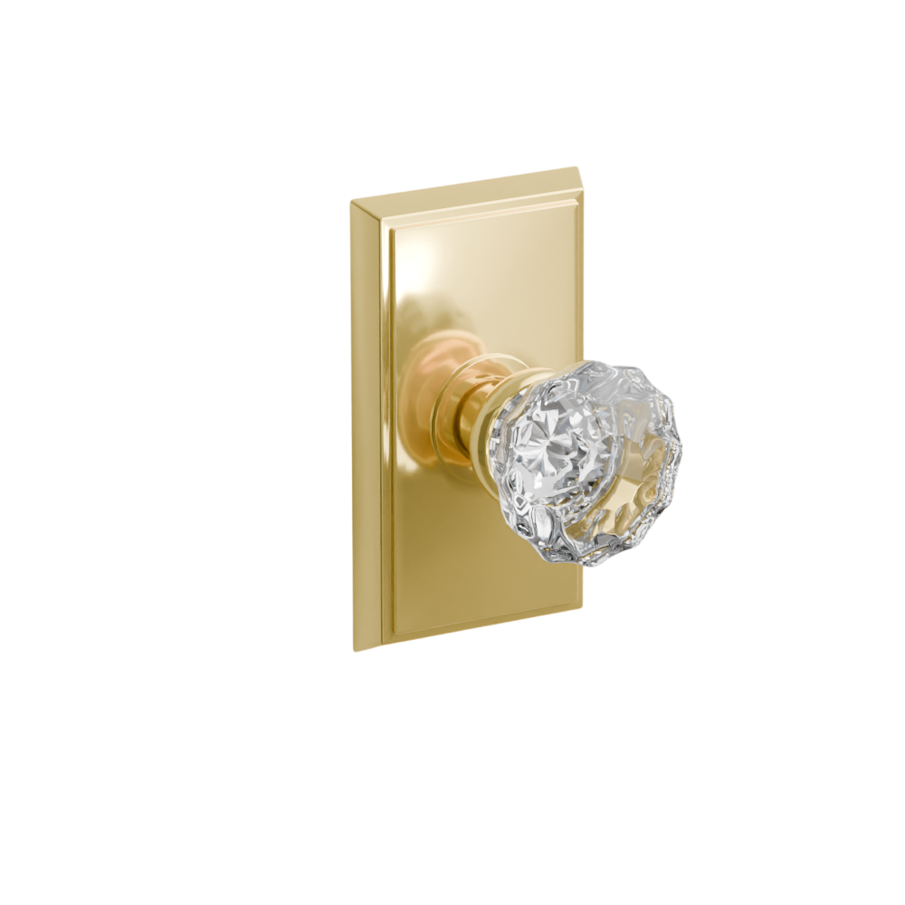 Emtek Door Handle - Astoria Knob Rectangular Rosette - Glass