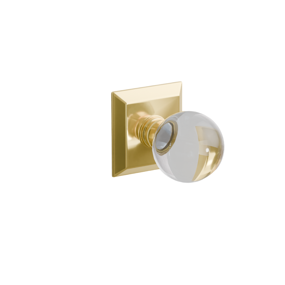Emtek Door Handle - Bristol Knob Quincy Rosette - Glass