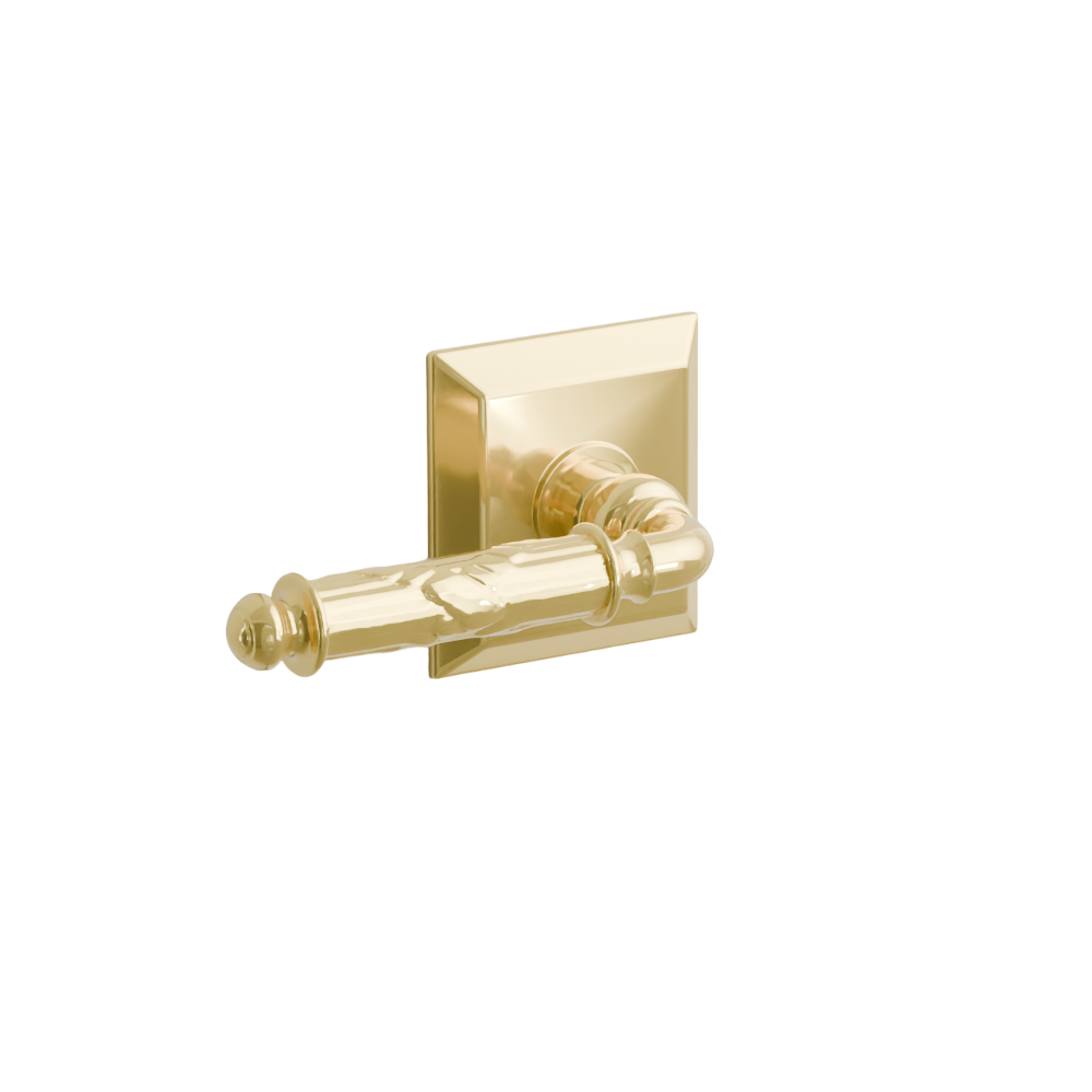 Emtek Door Handle - Ribbon & Reed Lever Quincy Rosette - Designer Brass