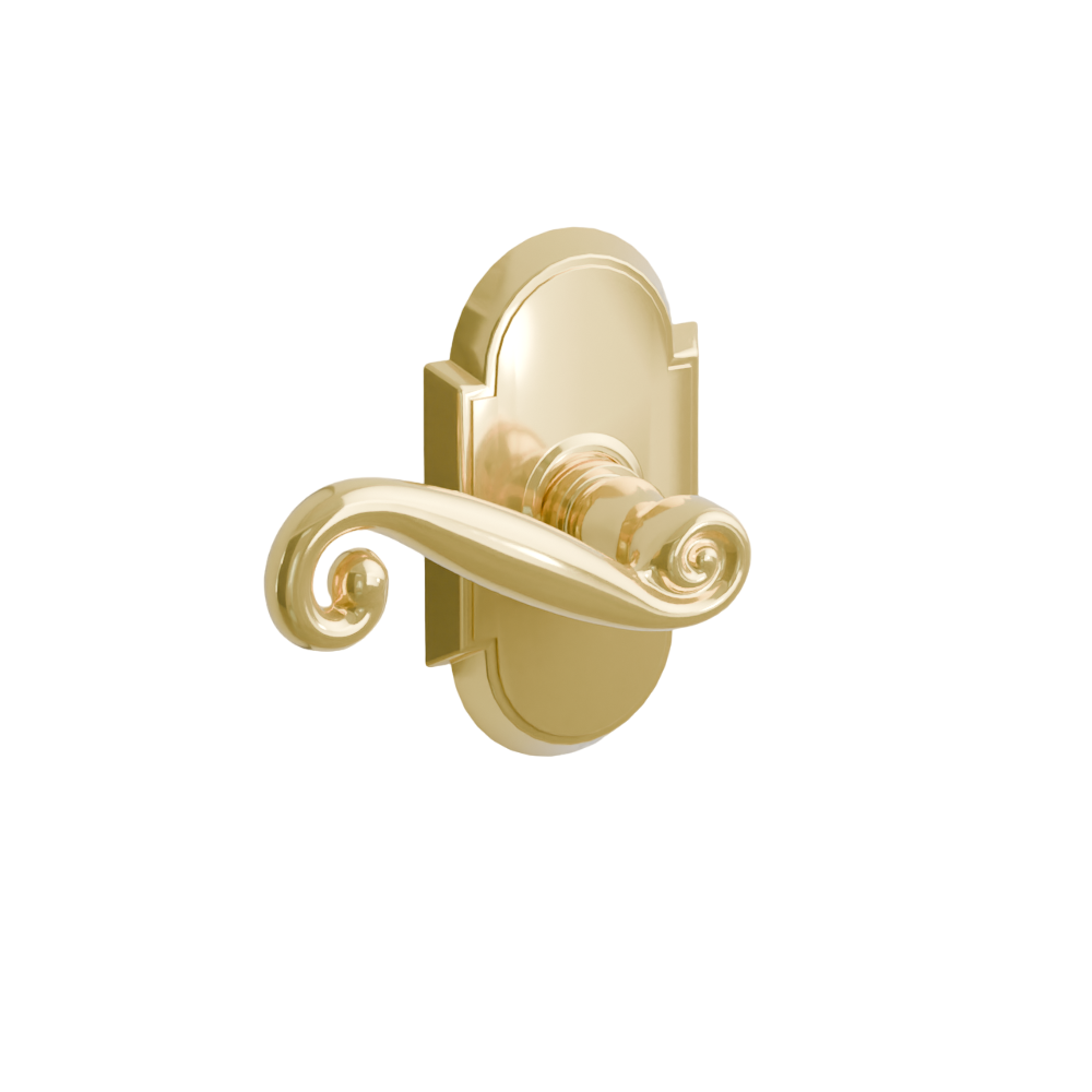 Emtek Door Handle - Rustic Lever #8 Rosette - Designer Brass