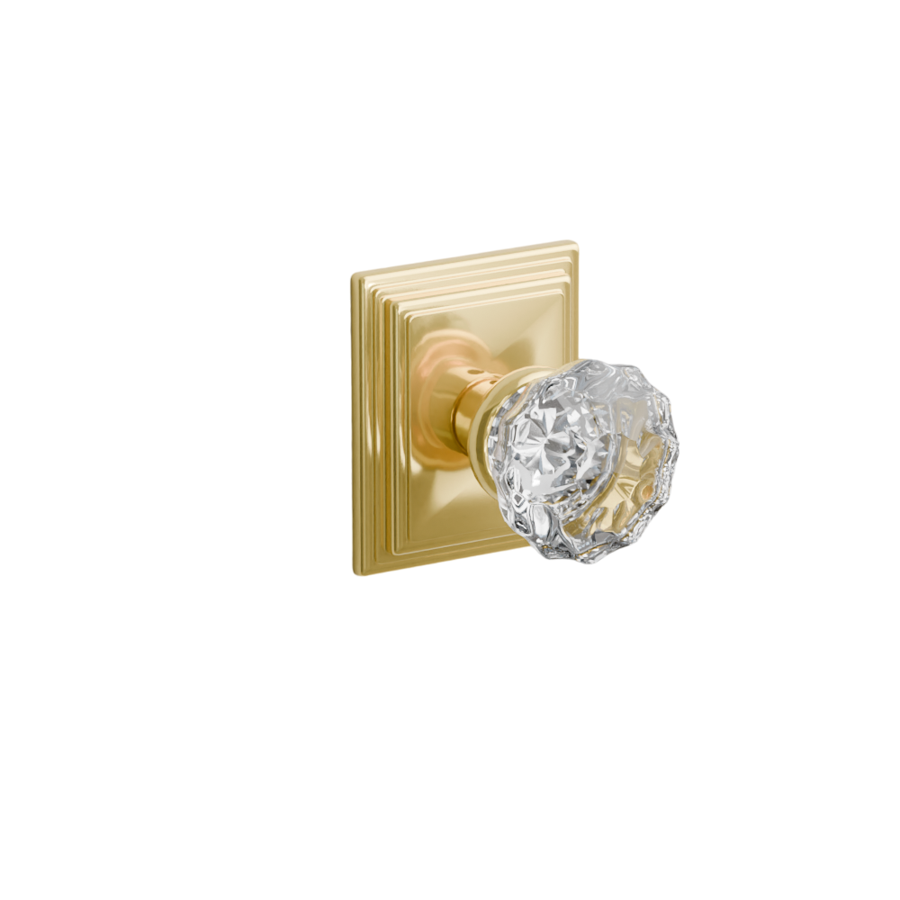 Emtek Door Handle - Astoria Knob Wilshire Rosette - Glass