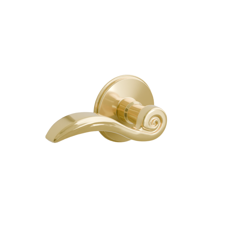 Emtek Door Handle - Elan Lever Watford Rosette - Designer Brass
