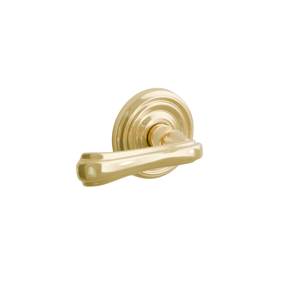 Emtek Door Handle - Wembley Lever Regular Rosette - Designer Brass