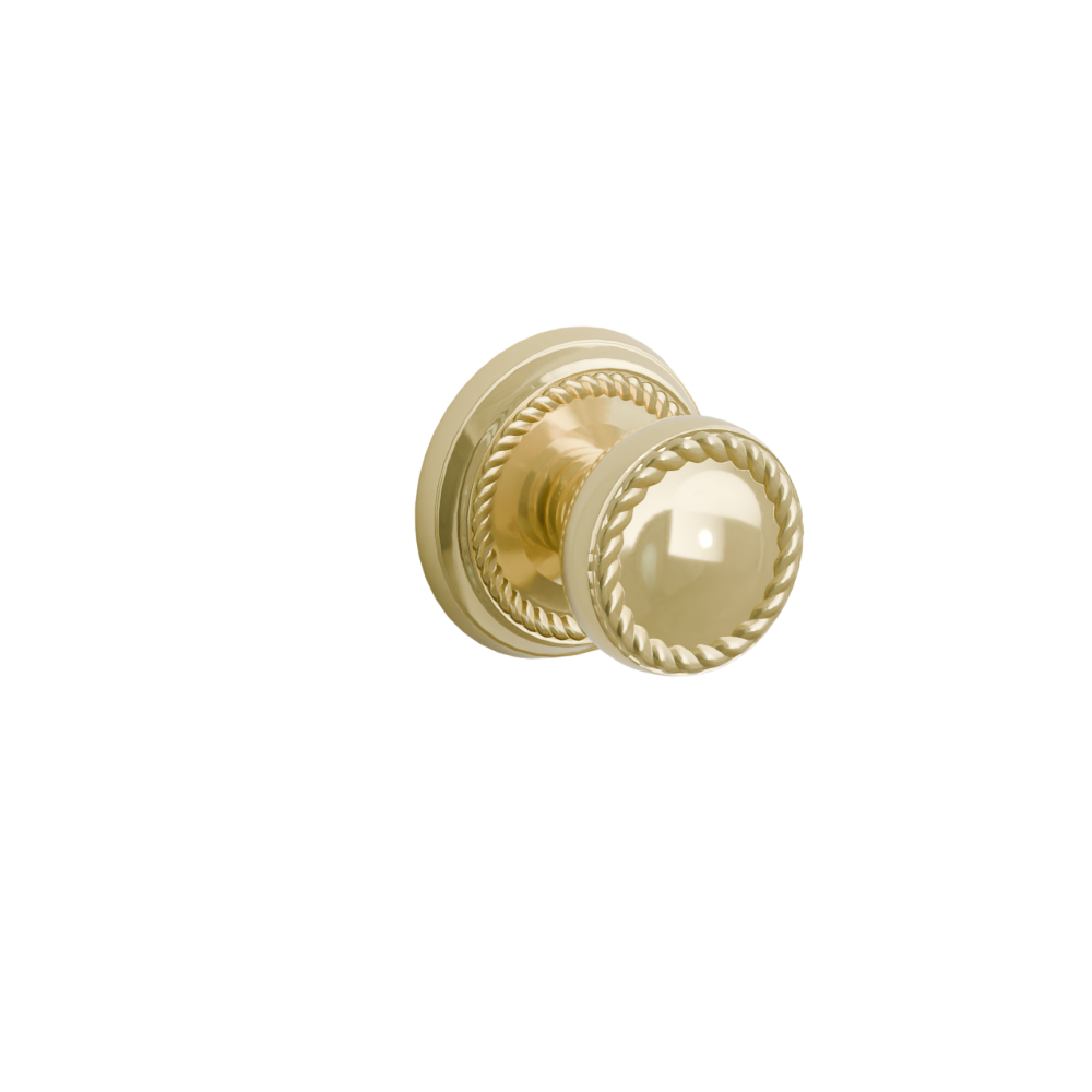 Emtek Door Handle - Rope Knob Rope Rosette - Designer Brass