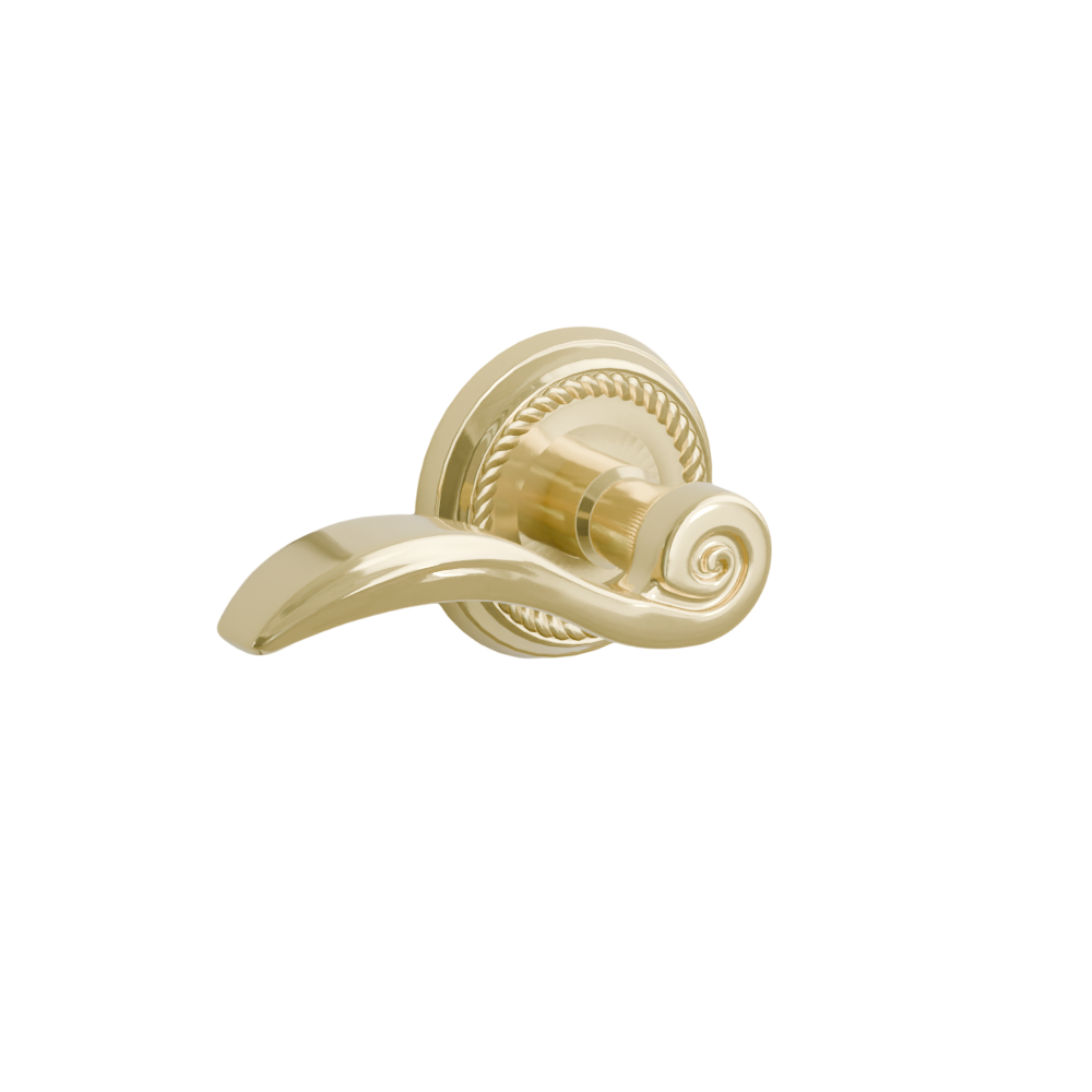 Emtek Door Handle - Elan Lever Rope Rosette - Designer Brass