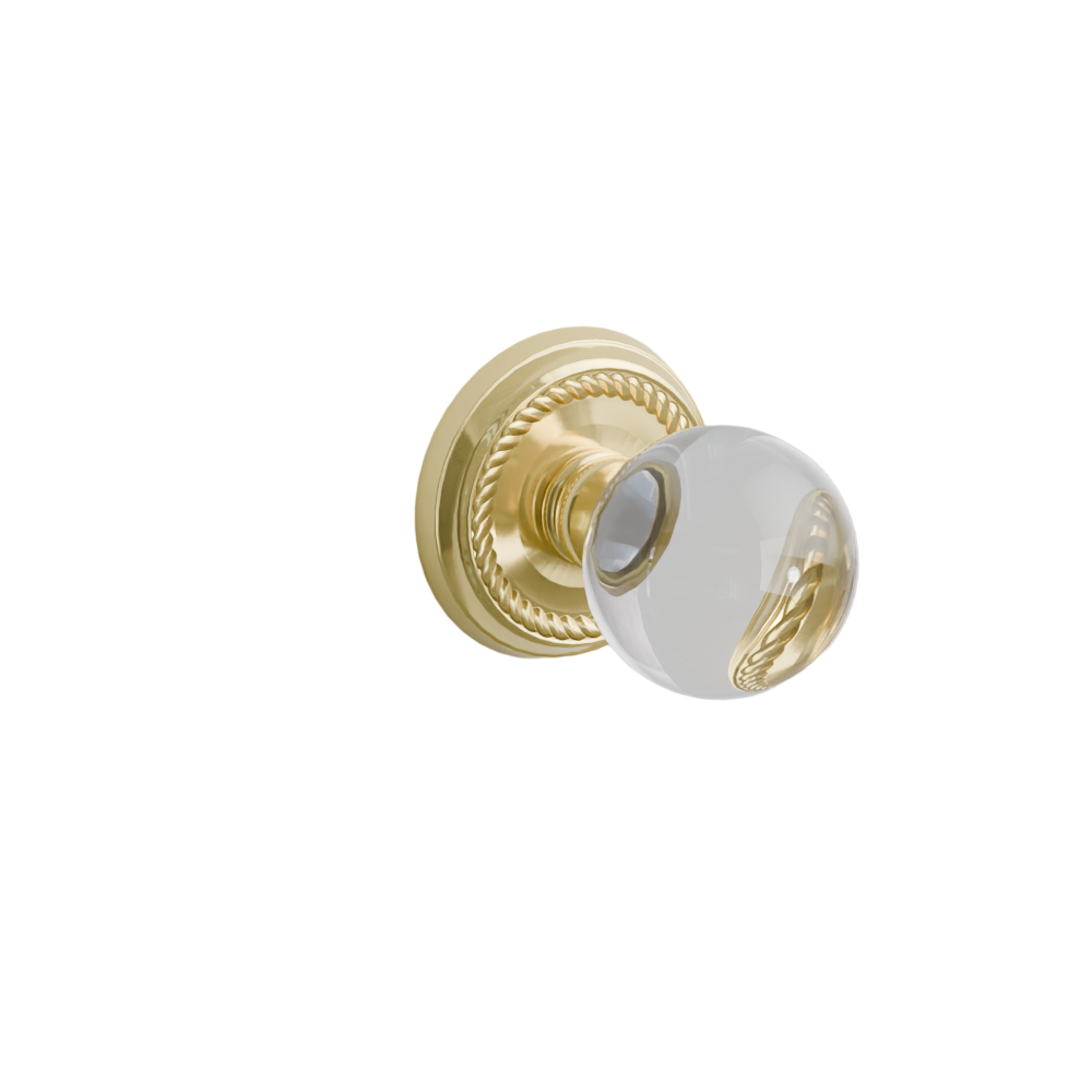 Emtek Door Handle - Bristol Knob Rope Rosette - Glass