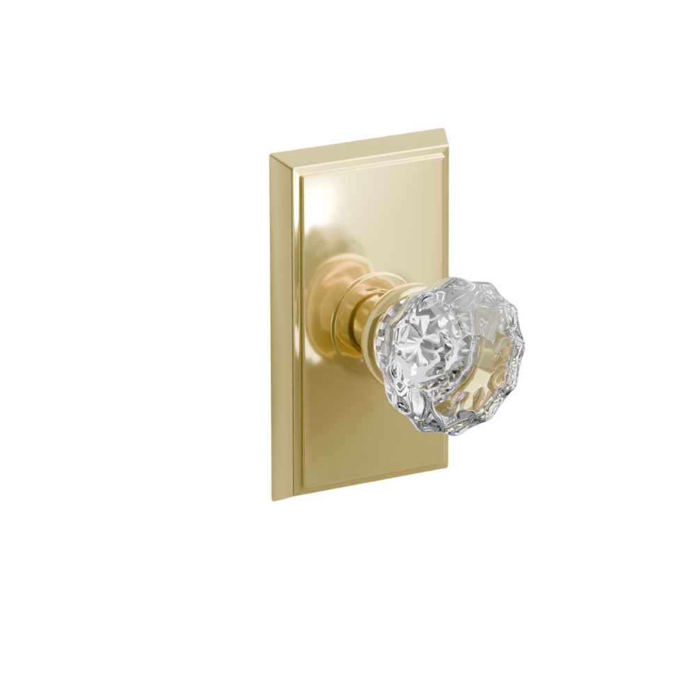 Emtek Door Handle - Astoria Knob Rectangular Rosette - Glass