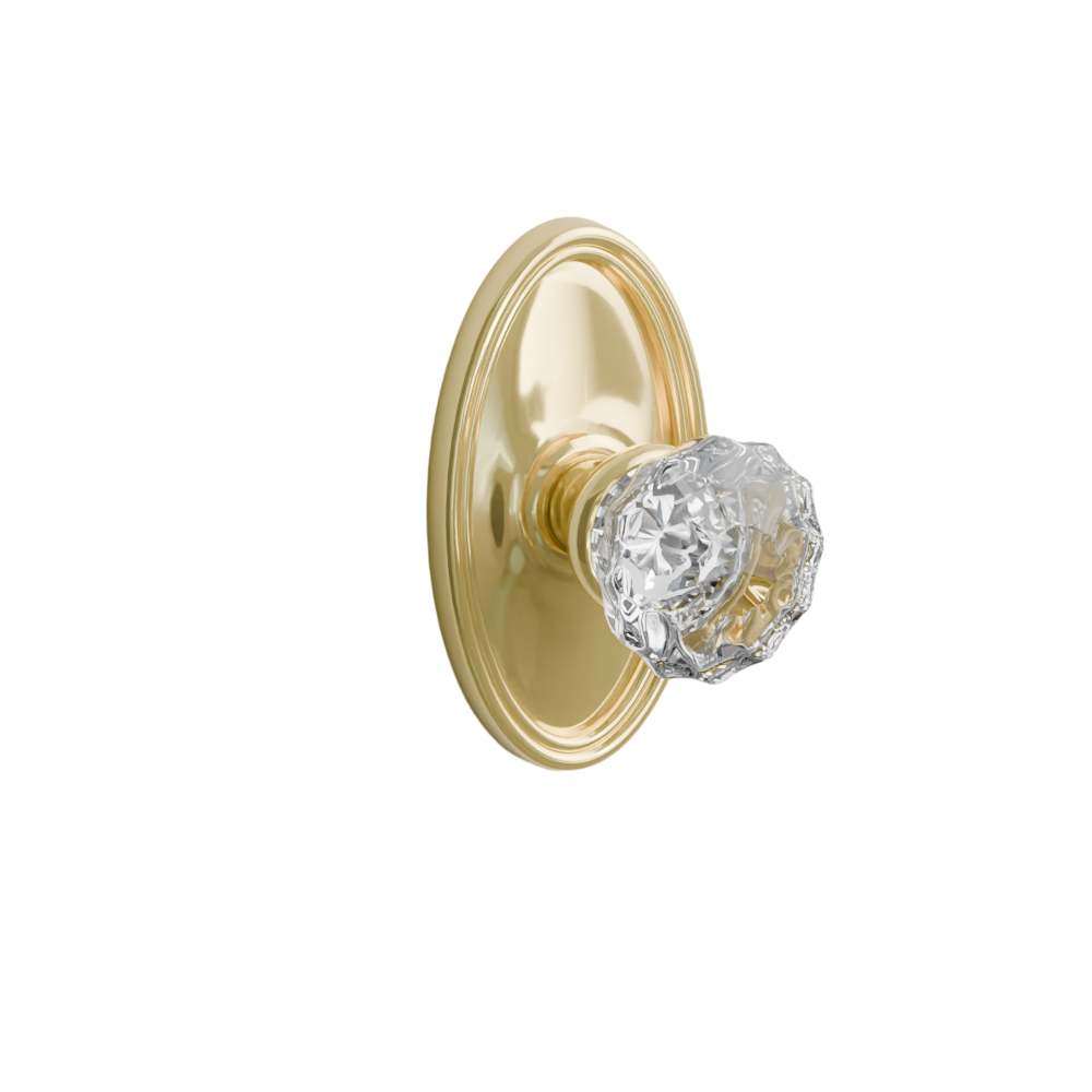 Emtek Door Handle - Astoria Knob Oval Rosette - Glass