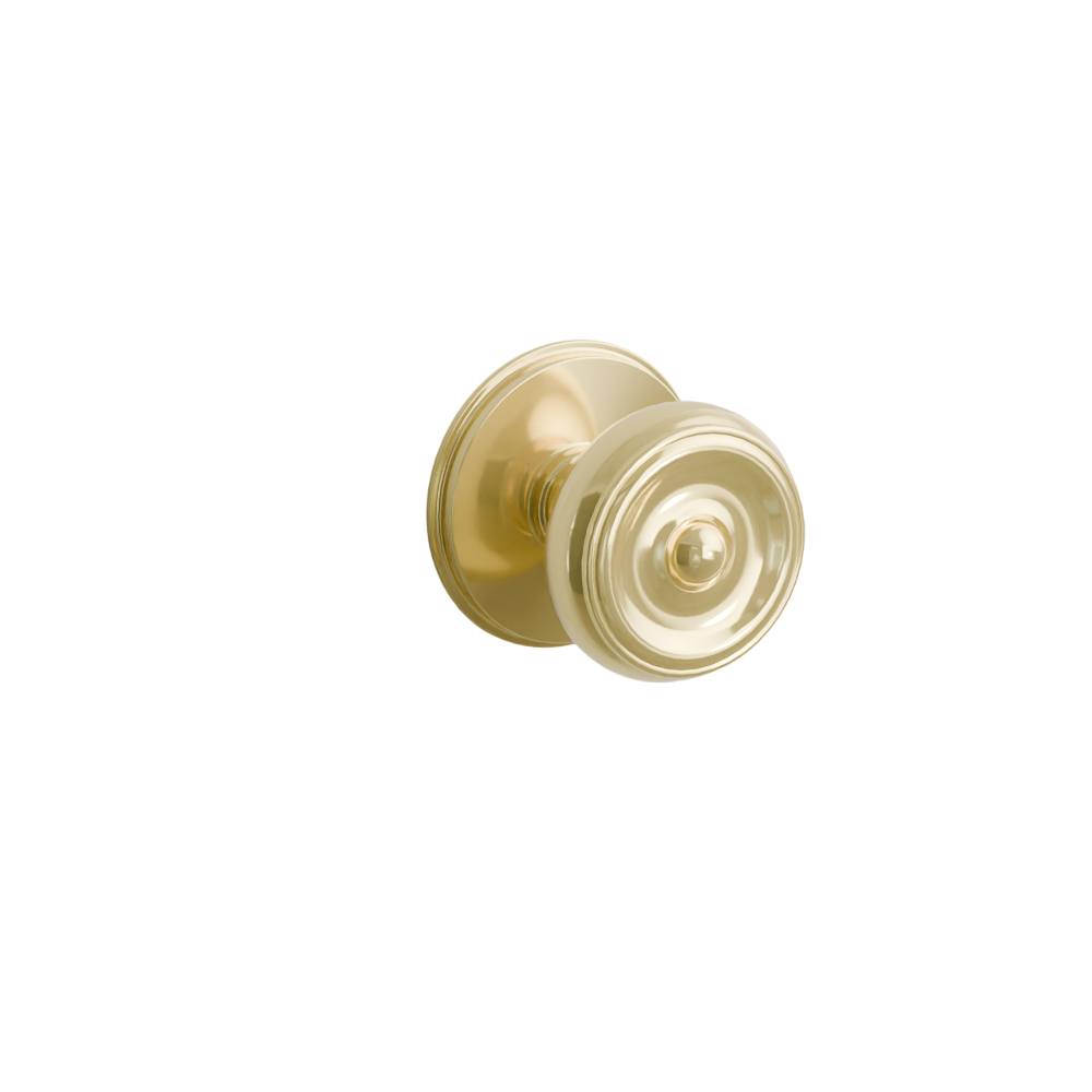 Emtek Door Handle - Waverly Knob Watford Rosette - Classic Brass
