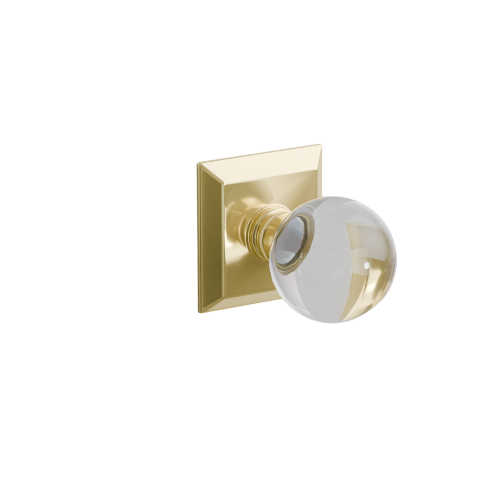 Emtek Door Handle - Bristol Knob Quincy Rosette - Glass