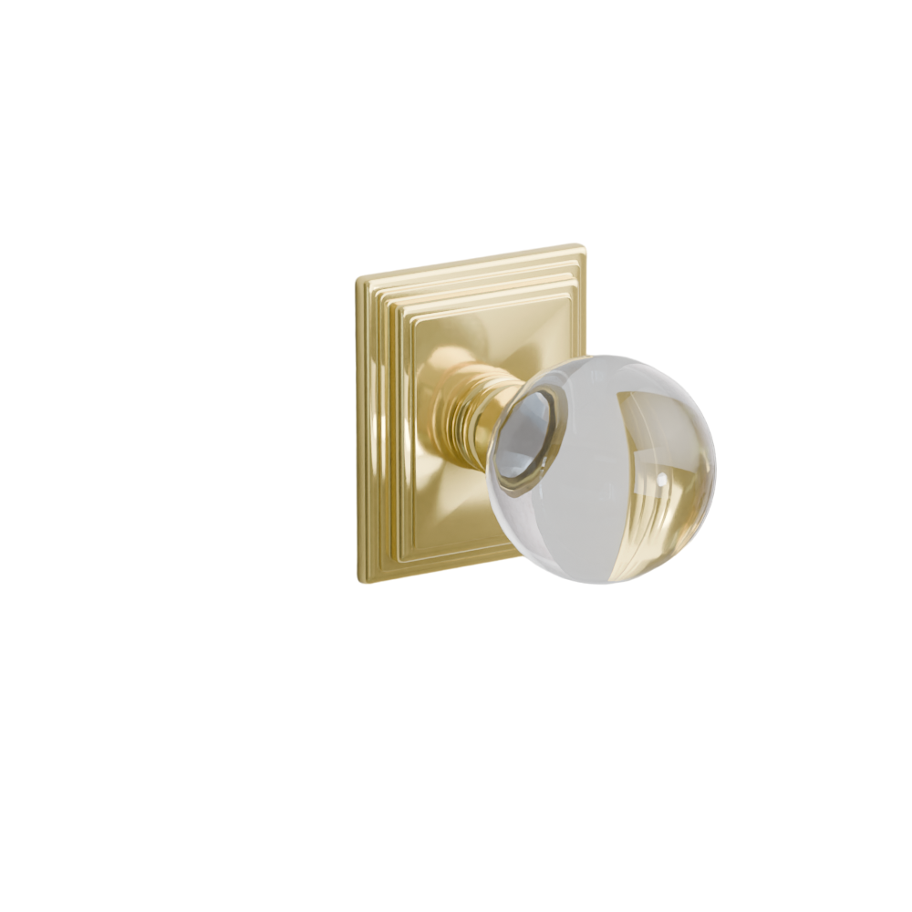 Emtek Door Handle - Bristol Knob Wilshire Rosette - Glass