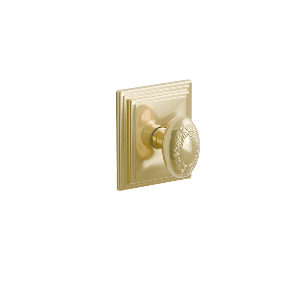 Emtek Door Handle - Victoria Knob Wilshire Rosette - Designer Brass