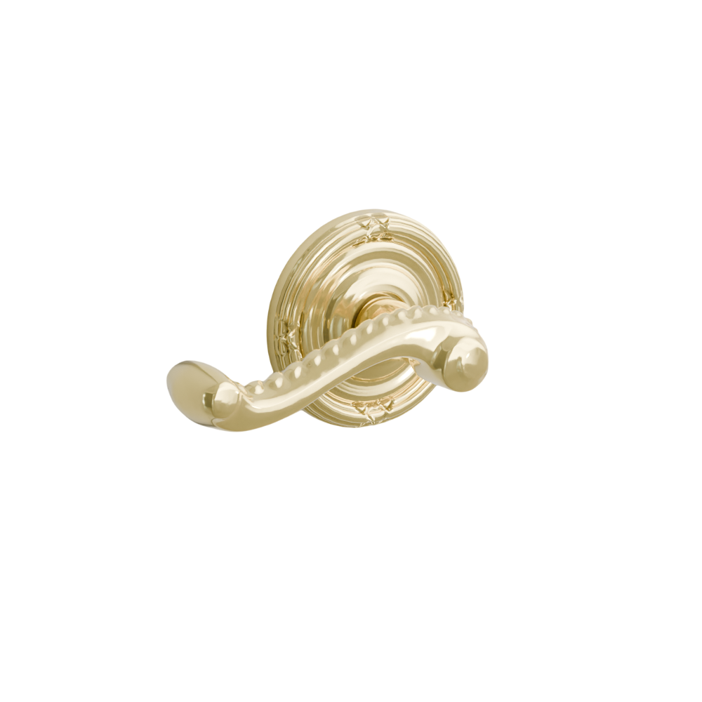 Emtek Door Handle - Rope Lever Ribbon & Reed Rosette - Designer Brass
