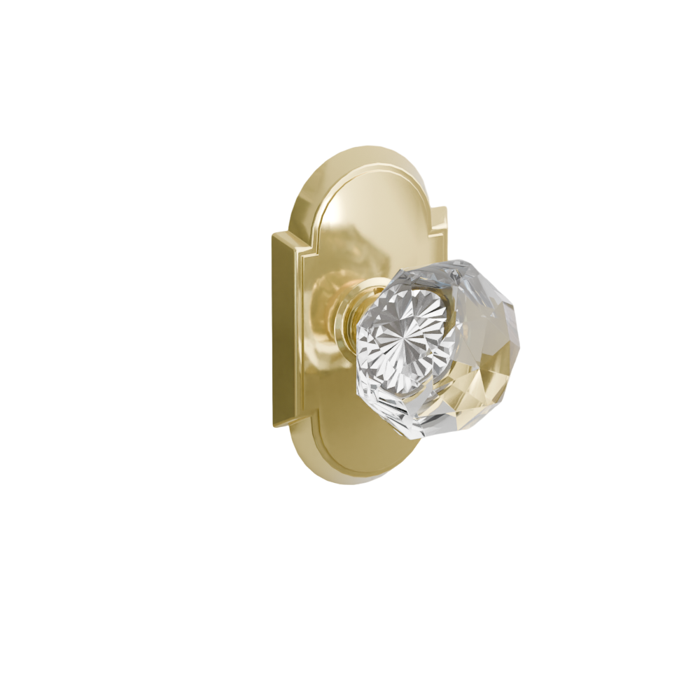 Emtek Door Handle - Diamond Knob #8 Rosette - Glass