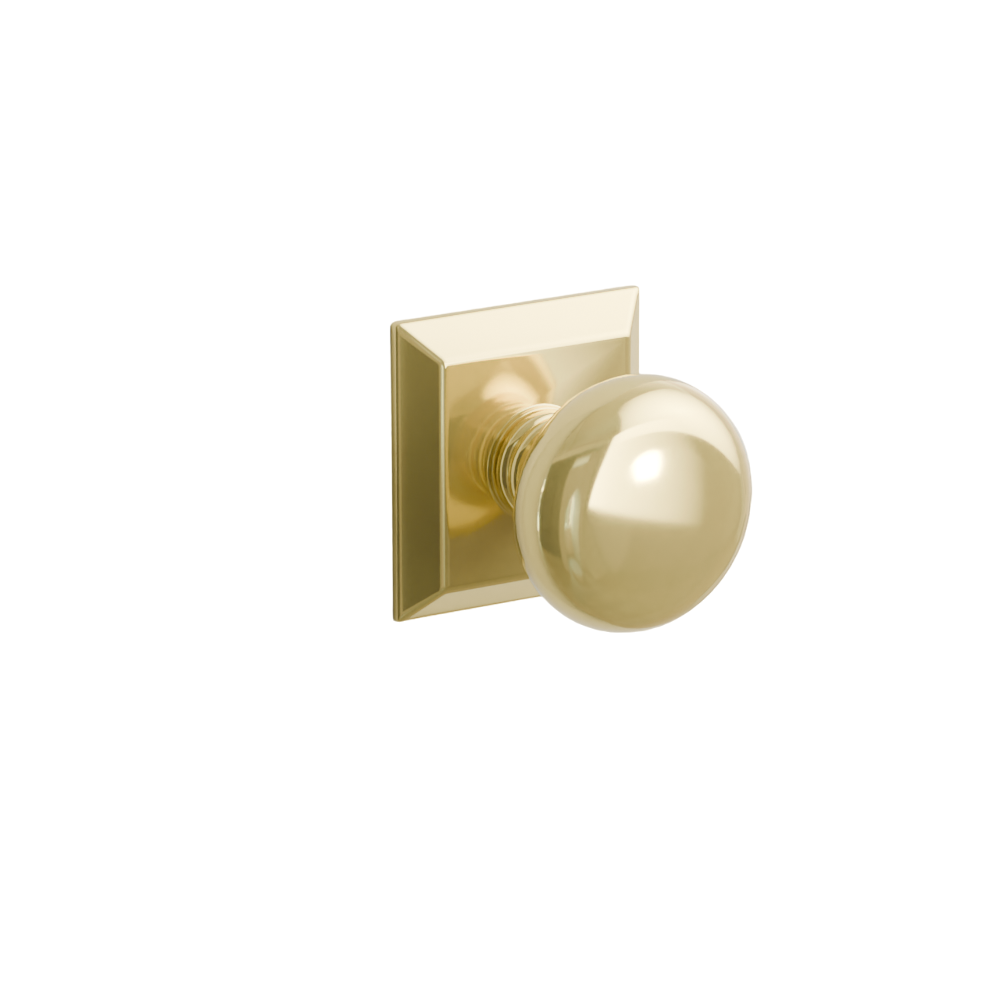 Emtek Door Handle - Providence Knob Quincy Rosette - Classic Brass
